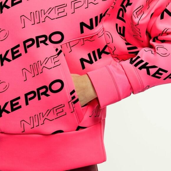 NWOT Nike Pro Dri Fit Pink Loose Fit Sweatshirt Pullover Top Training Womens M - Picture 2 of 8